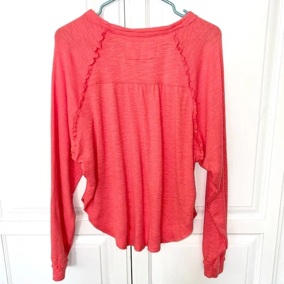Pilcro Anthropologie Coral Oversized Top Small Boho Coastal Lightweight - Picture 6 of 12